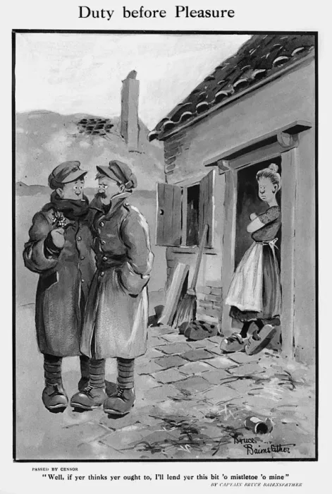 Framed Print : Duty Before Pleasure, by Bairnsfather Framed Print : Duty Before Pleasure, by Bairnsfather