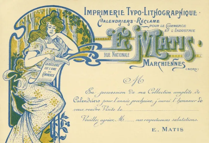 Framed Print : E Matis, printers, Rue Nationale, Marchiennes, France, publishers of calendars Framed Print : E Matis, printers, Rue Nationale, Marchiennes, France, publishers of calendars
