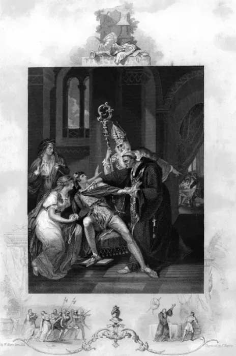 Framed Print : Eadwig rebuked by Dunstan and Odo Framed Print : Eadwig rebuked by Dunstan and Odo