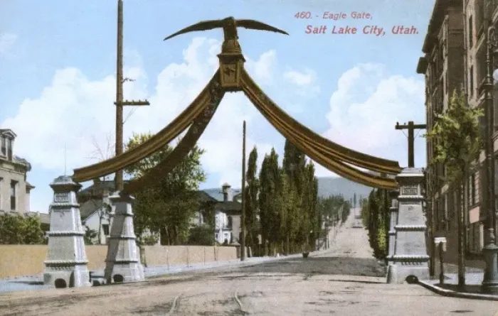 Framed Print : Eagle Gate, Salt Lake City, Utah, USA