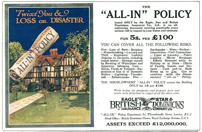 Framed Print : Eagle Star British Dominions Insurance Advert Framed Print : Eagle Star British Dominions Insurance Advert