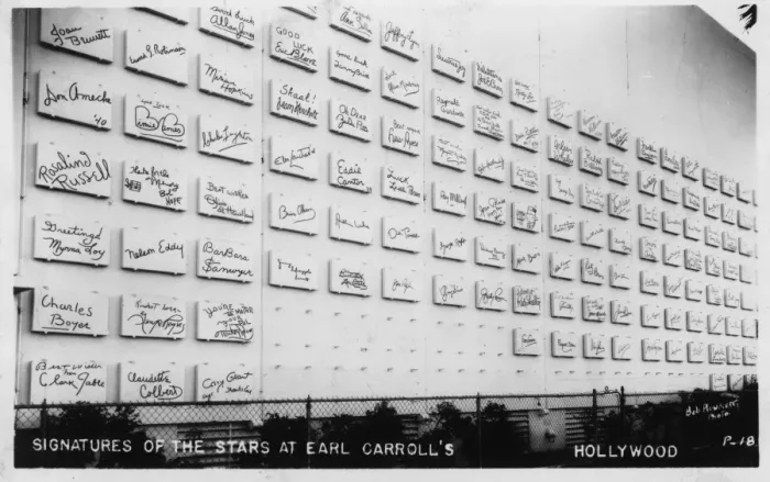 Framed Print : Earl Carrolls Theatre Restaurant, Hollywood - Signatures Framed Print : Earl Carrolls Theatre Restaurant, Hollywood - Signatures