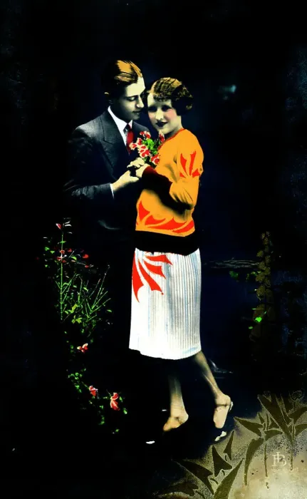 Framed Print : Early 1930s French couple dancing Framed Print : Early 1930s French couple dancing