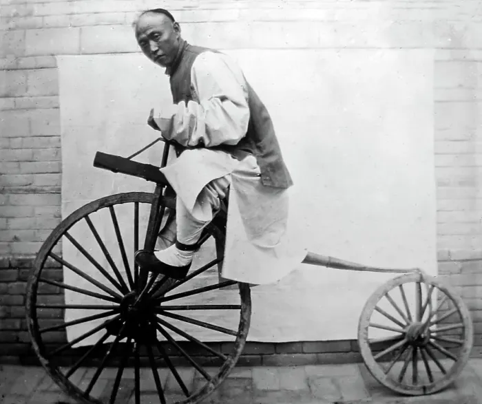 Framed Print : Early bicycle, China, early 1900s Framed Print : Early bicycle, China, early 1900s