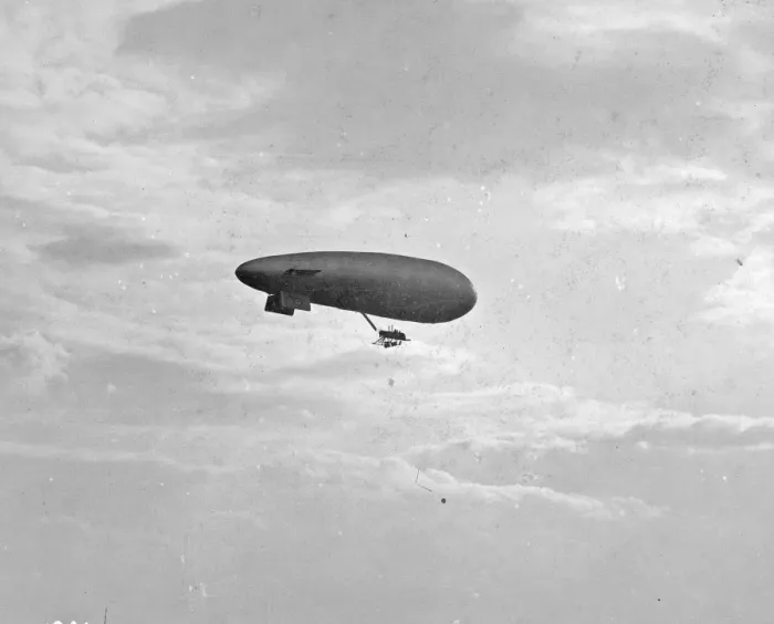 Framed Print : Early British dirigible in flight Framed Print : Early British dirigible in flight
