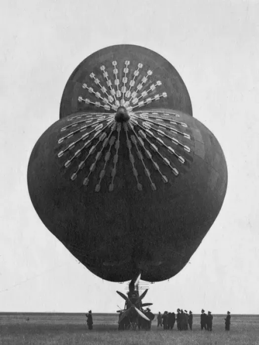 Framed Print : Early British dirigible, front view Framed Print : Early British dirigible, front view