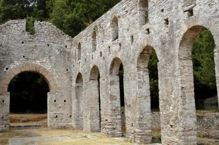 Framed Print : Early Christian art. Albania. Butrint. Great Basilica and th Framed Print : Early Christian art. Albania. Butrint. Great Basilica and th
