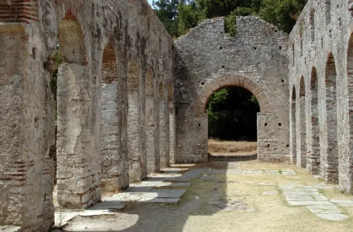 Framed Print : Early Christian art. Albania. Butrint. Great Basilica and th Framed Print : Early Christian art. Albania. Butrint. Great Basilica and th