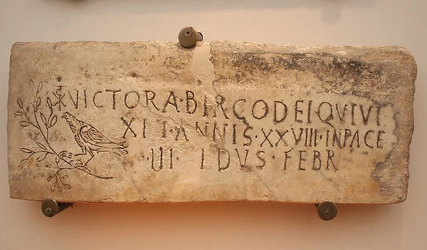 Early Christian. Roman tombstone with Christian iconography