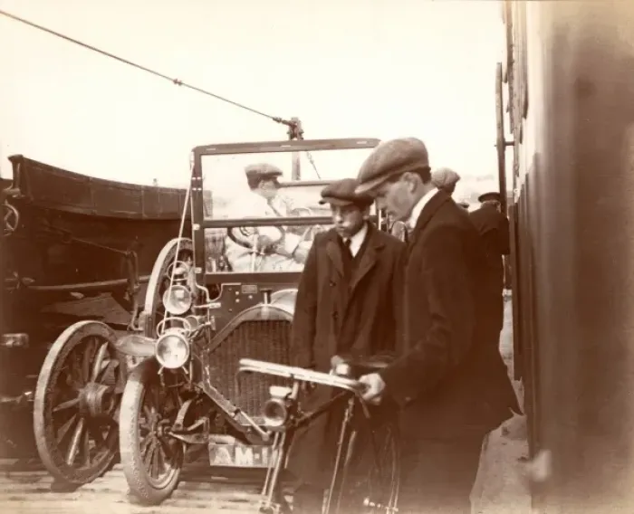 Framed Print : Early convertible on a car ferry Framed Print : Early convertible on a car ferry