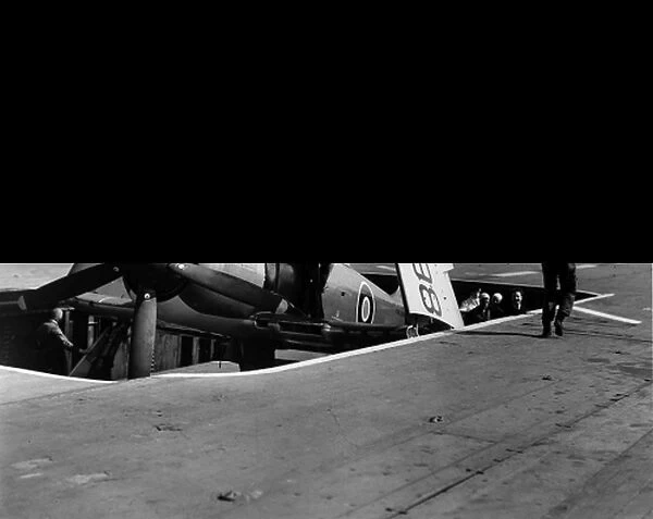 An early Hawker Sea Fury X TF898 during sea trials aboard