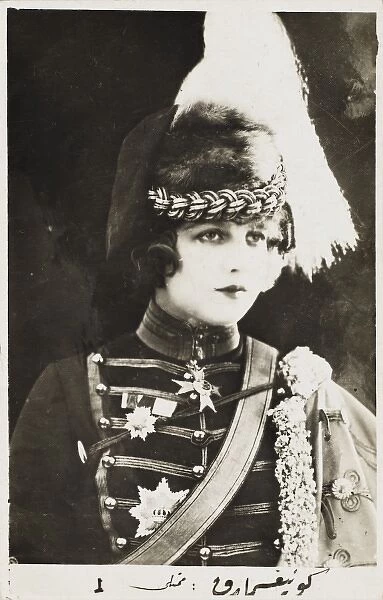 Early Hollywood actress dressed as a Shah