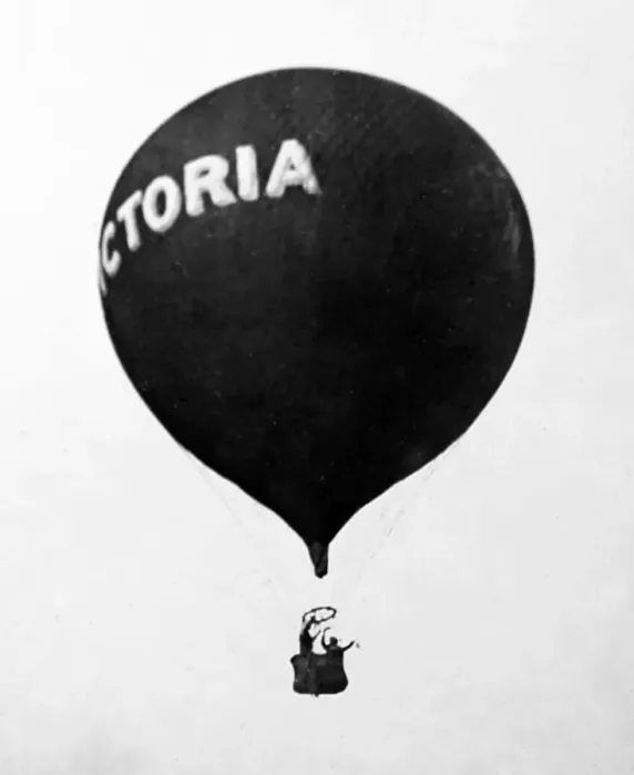 Framed Print : Early hot air balloon, Victoria Framed Print : Early hot air balloon, Victoria