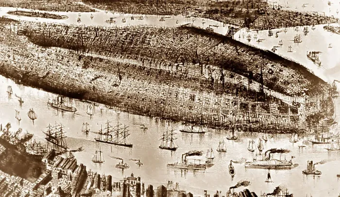 Framed Print : Early illustration of New York, USA Framed Print : Early illustration of New York, USA