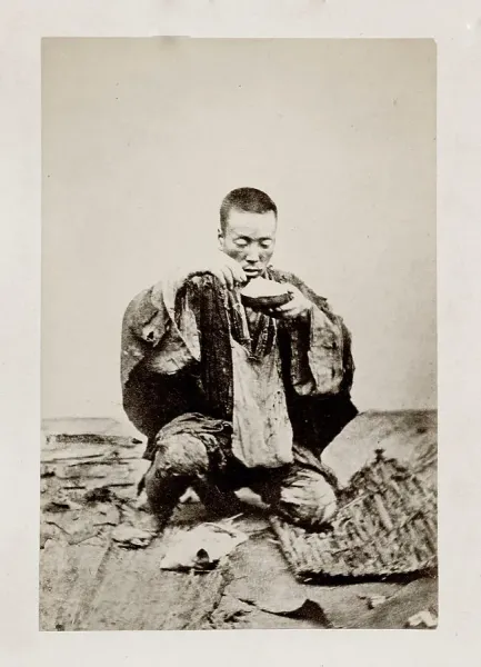 Early Japanese portrait: man eating rice Our beautiful Wall Art and ...