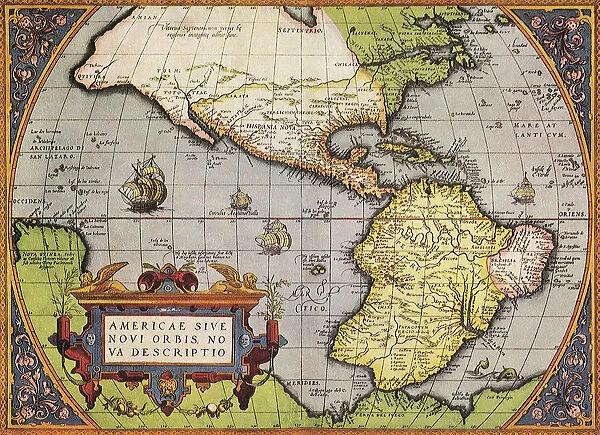 Early Map of Americas 1570 Date: 1570