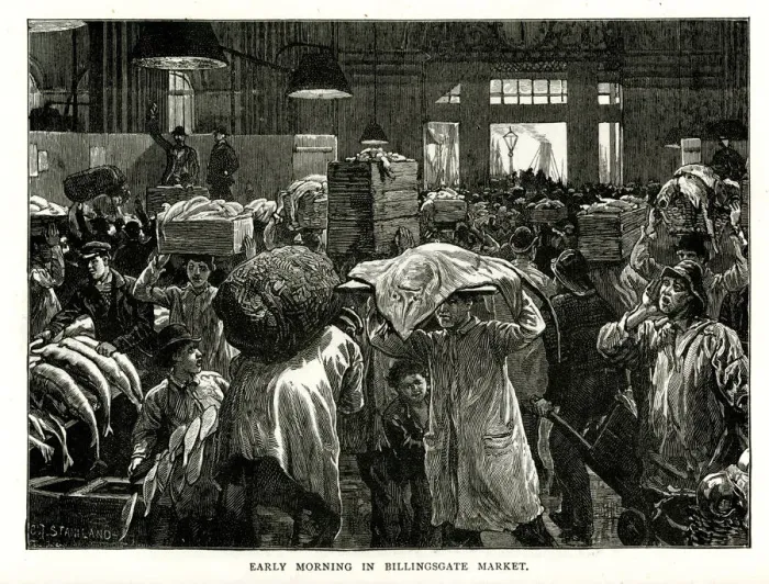 Framed Print : Early Morning in Billingsgate Market Framed Print : Early Morning in Billingsgate Market