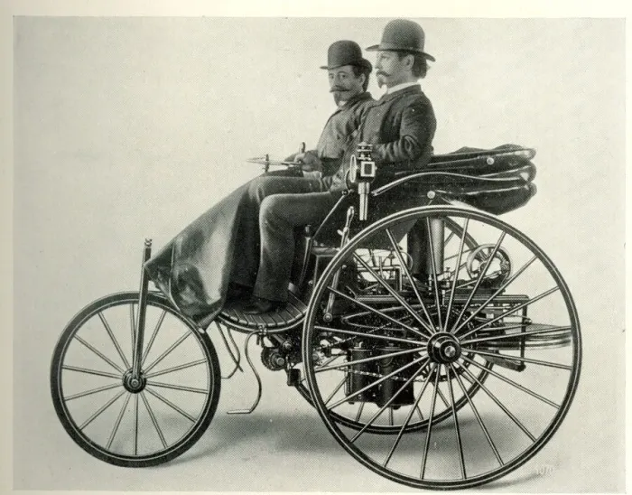 Framed Print : Early Motor Cars - Benz Car 1887 Framed Print : Early Motor Cars - Benz Car 1887