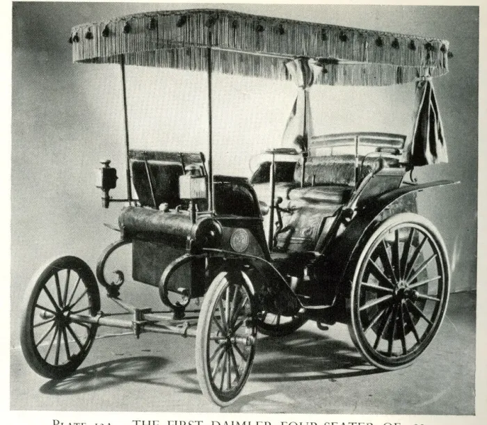Framed Print : Early Motor Cars - First Daimler Four-Seater Framed Print : Early Motor Cars - First Daimler Four-Seater