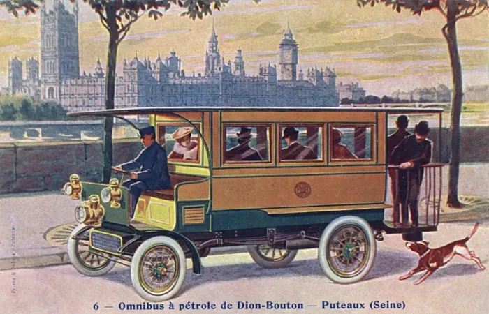 Framed Print : Early petrol bus in London - made by de Dion-Bouton Framed Print : Early petrol bus in London - made by de Dion-Bouton