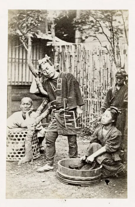 Framed Print : Early portrait Japan - Japanese group Framed Print : Early portrait Japan - Japanese group