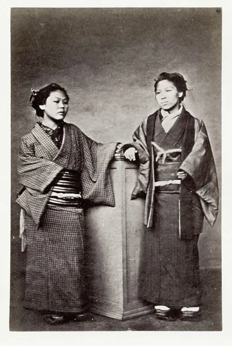 Framed Print : Early portrait, two Japanese women Framed Print : Early portrait, two Japanese women