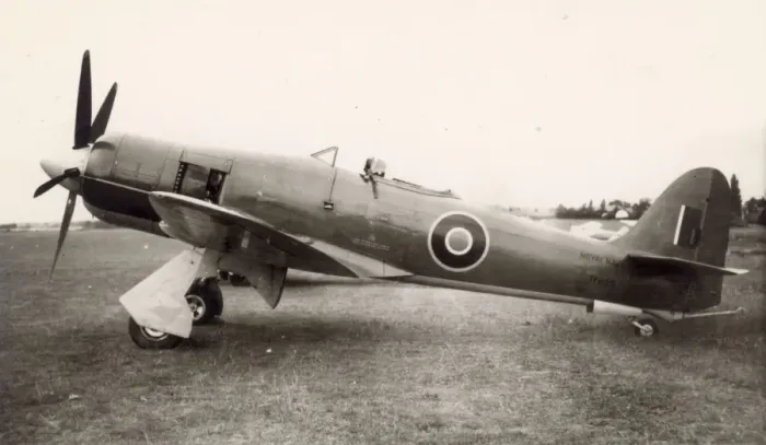 Framed Print : An early production Hawker Sea Fury X, TF895