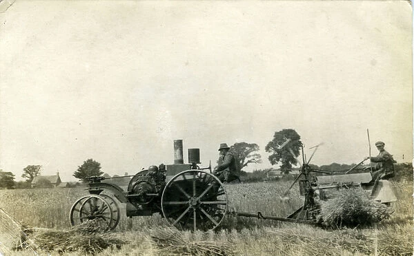 Very Early Tractor & Harvester, Unknown Location