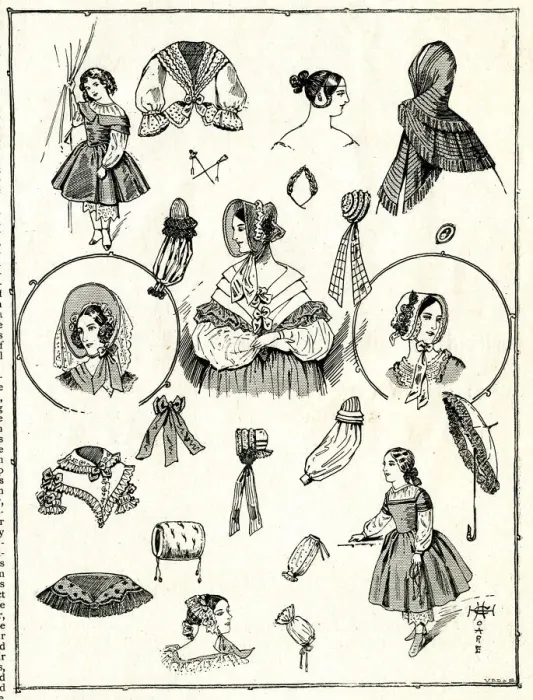 Framed Print : Early Victorian womens fashions Framed Print : Early Victorian womens fashions