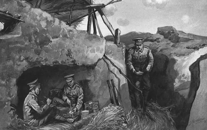 Framed Print : Early WW1 trenches in the Aisne district, October 1914 Framed Print : Early WW1 trenches in the Aisne district, October 1914