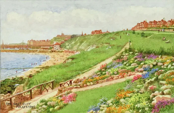 Framed Print : East Cliff, Folkestone, Kent Framed Print : East Cliff, Folkestone, Kent