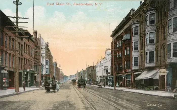 Framed Print : East Main Street, Amsterdam, New York State, USA Framed Print : East Main Street, Amsterdam, New York State, USA