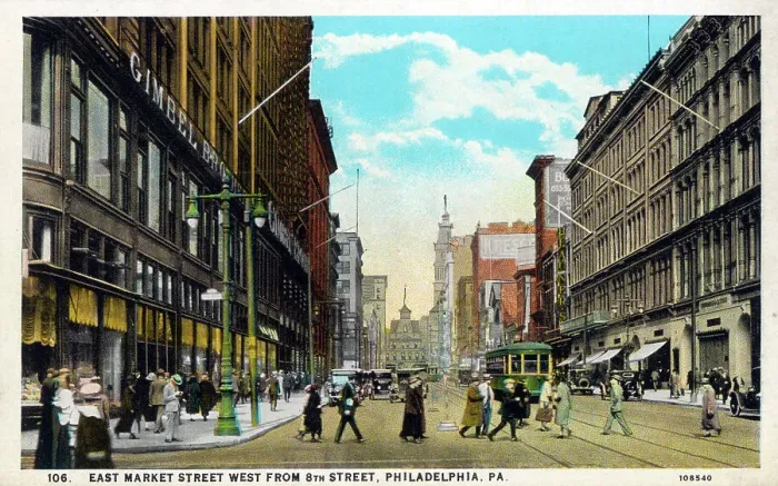 Framed Print : East Market Street West from 8th Street, Philadelphia Framed Print : East Market Street West from 8th Street, Philadelphia