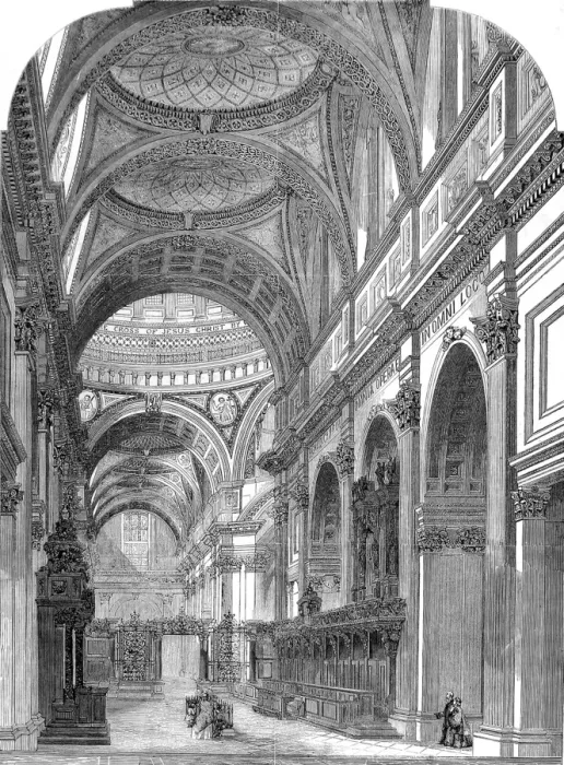 Framed Print : East Transept of St. Pauls Cathedral, London, 1860 Framed Print : East Transept of St. Pauls Cathedral, London, 1860