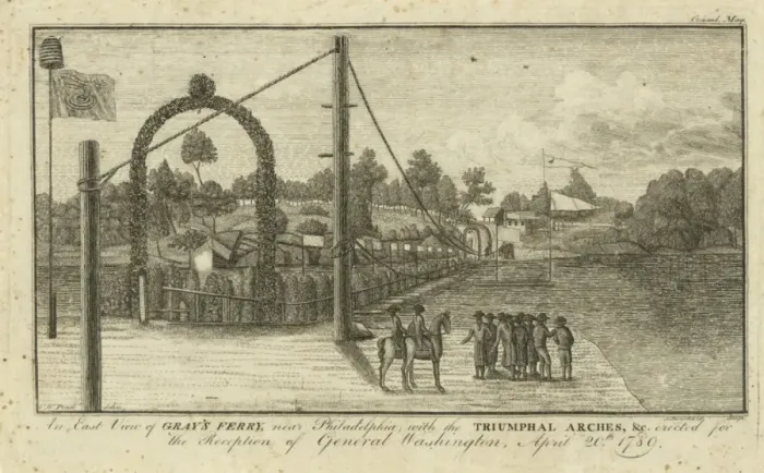Framed Print : An east view of Grays Ferry, near Philadelphia - with the t