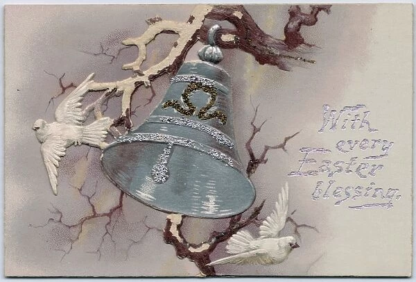 Easter card in the shape of a bell
