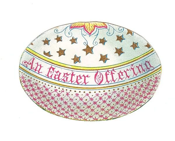 Easter card in the shape of a decorated egg