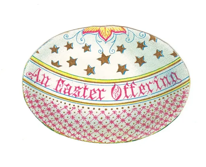 Framed Print : Easter card in the shape of a decorated egg Framed Print : Easter card in the shape of a decorated egg