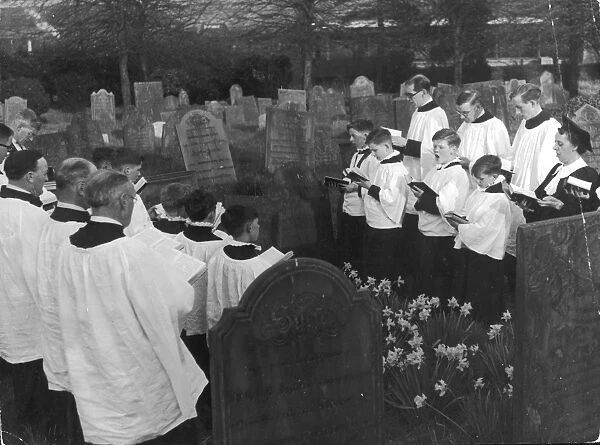 Easter Custom. Every Easter Eve, choirboys sing a hymn over the grave of William Hulbard