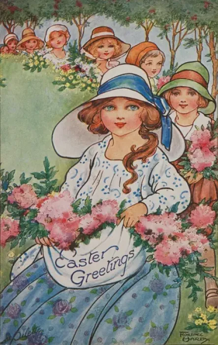 Framed Print : Easter Greetings by Florence Hardy Framed Print : Easter Greetings by Florence Hardy