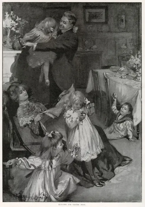 Framed Print : An Eastertide custom at home and abroad: hunting for Easter Eggs, 1903 Date: 1903 Framed Print : An Eastertide custom at home and abroad: hunting for Easter Eggs, 1903 Date: 1903