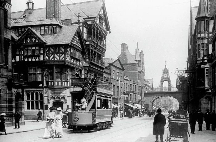 Framed Print : Eastgate Street, Chester early 1900's Framed Print : Eastgate Street, Chester early 1900's