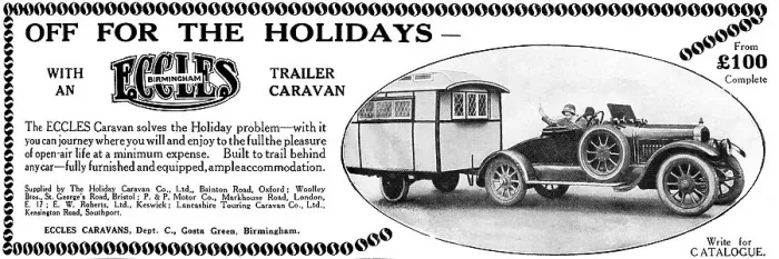 Framed Print : Eccles caravan advertisement