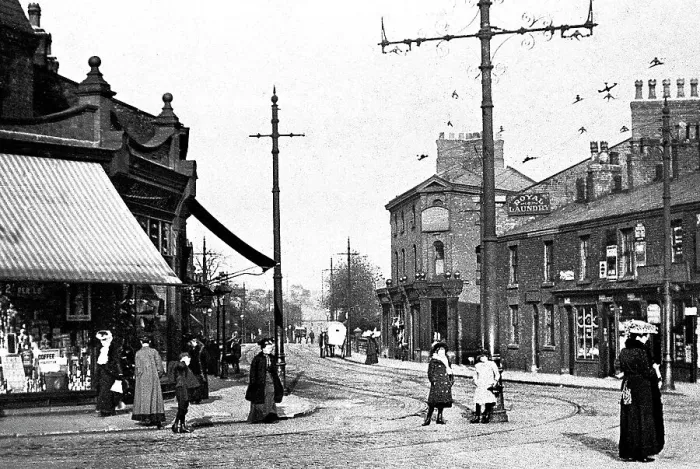 Framed Print : Eccles Gilda Brook Road early 1900s Framed Print : Eccles Gilda Brook Road early 1900s