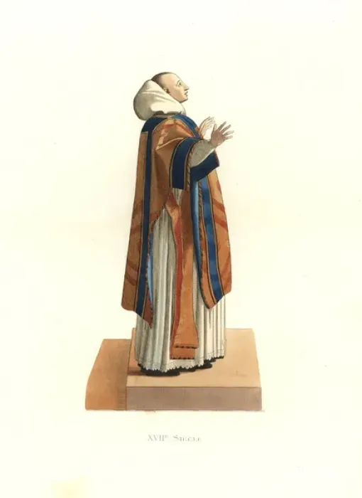 Framed Print : Ecclesiastical costume, 17th century, Benedictine order Framed Print : Ecclesiastical costume, 17th century, Benedictine order