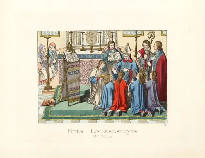 Framed Print : Ecclesiastical rite of tonsure, 15th century Framed Print : Ecclesiastical rite of tonsure, 15th century
