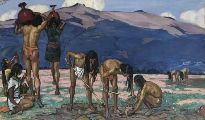 Framed Print : Ecuador. Indigenous painting. Working. ECUADOR Framed Print : Ecuador. Indigenous painting. Working. ECUADOR