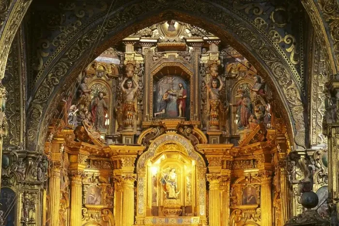 Framed Print : ECUADOR. Quito. Convent of San Francisco. Main altarpiece Framed Print : ECUADOR. Quito. Convent of San Francisco. Main altarpiece