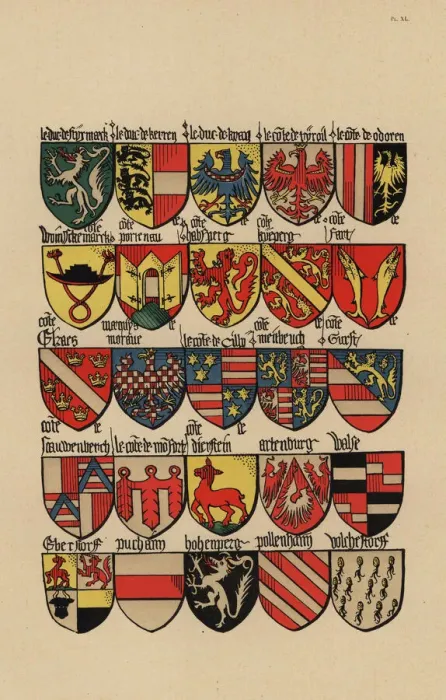 Framed Print : Ecus or blazons of the German nobility, 15th century Framed Print : Ecus or blazons of the German nobility, 15th century