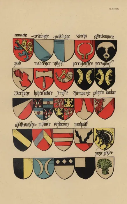Framed Print : Ecus or blazons of the German nobility, 15th century Framed Print : Ecus or blazons of the German nobility, 15th century